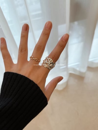 愛馬仕三層豬鼻戒指 5