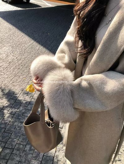 毛領連帽毛呢長板大衣9