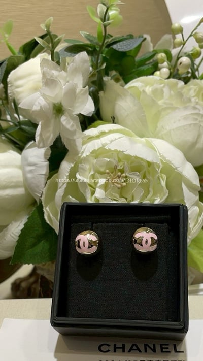 小香雙C圓球紐扣耳環5