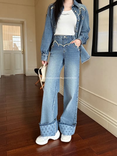 LV牛仔直筒褲 1