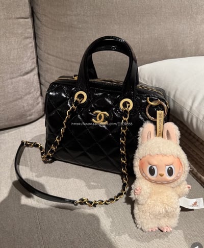 小香黑金褶皺保齡球包13