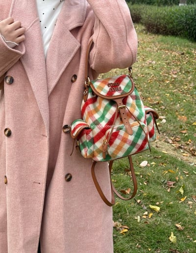 Miu Miu格紋泰迪後背包4