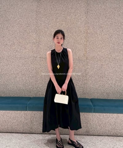 壓褶背心長裙 5