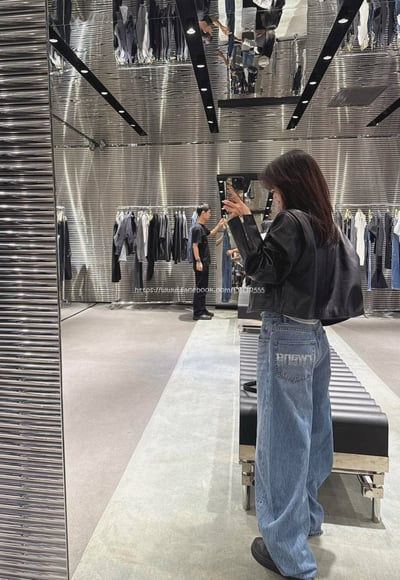 AW高腰褶皺牛仔彎刀褲3