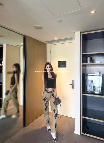 C.H克羅心棋盤格牛仔褲7