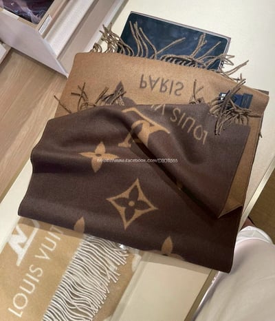 LV巧克力色圍巾6