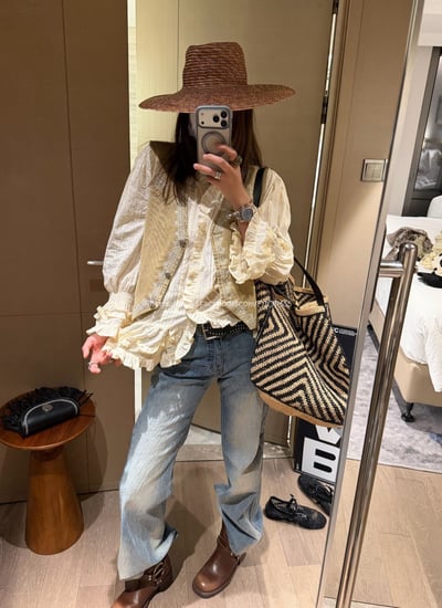 V領荷葉邊襯衫2