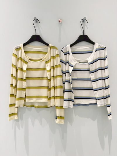 條紋兩件套(小外套+背心)9