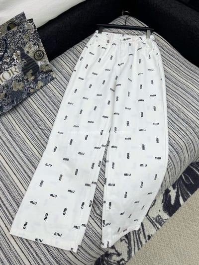 miumiu 直筒印花牛仔褲7