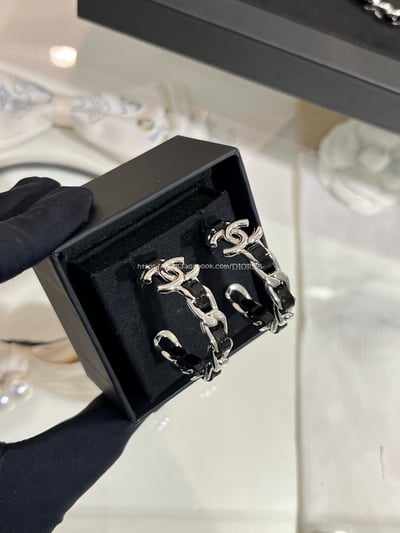 小香丹寧牛仔穿鏈耳環9