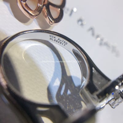 VCA蝴蝶白貝指間戒 5