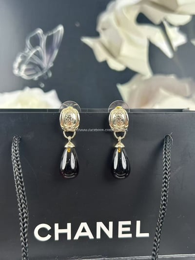 小香圓環雙c琥珀色耳環7