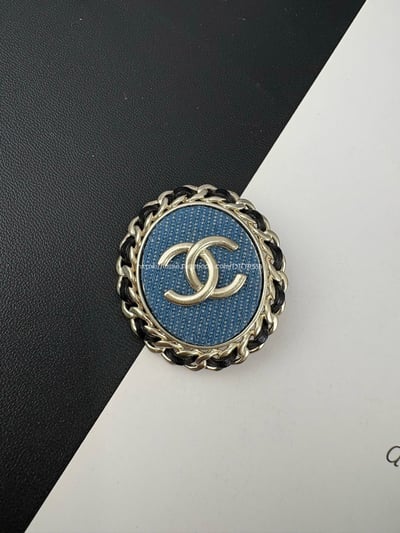 小香牛仔藍橢圓形胸針3