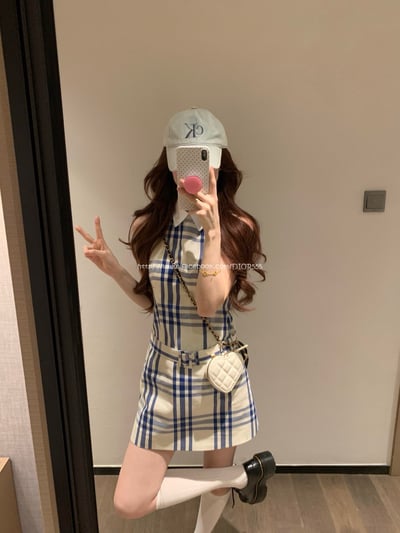 BBR藍格襯衫裙8