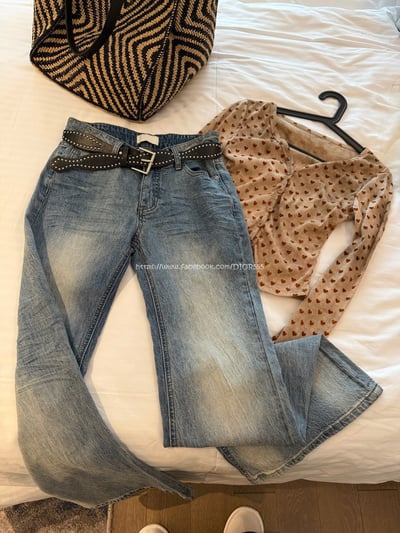  顯瘦微喇牛仔褲(送皮帶)11