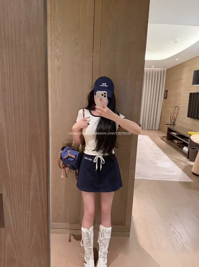 MIUMIU學院風減齡套裝(上衣+裙子)2