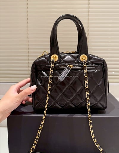 小香黑金褶皺保齡球包11