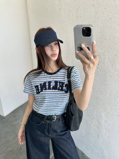 Celine條紋懶人棉T 7