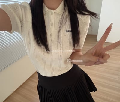 MiuMiu花邊翻領上衣1