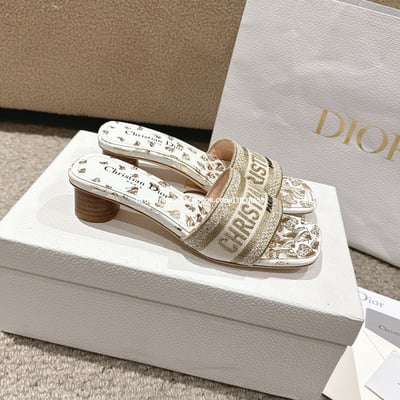 Dior刺繡高跟拖鞋10