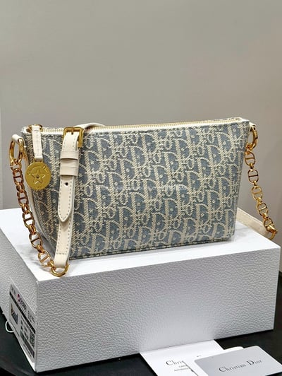 Dior刺繡老花鏈條飯盒包5