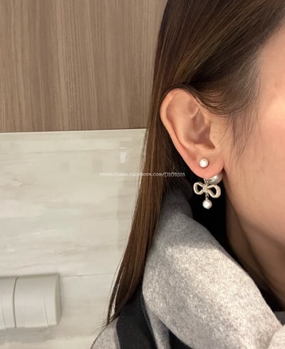 珍珠雙球耳環2