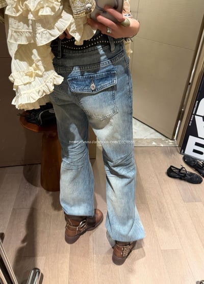  顯瘦微喇牛仔褲(送皮帶)3