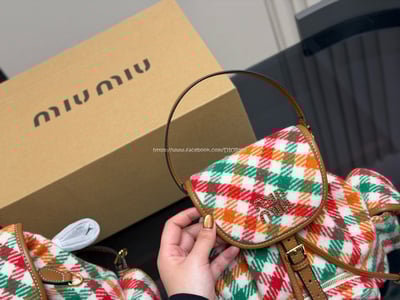 Miu Miu格紋泰迪後背包13