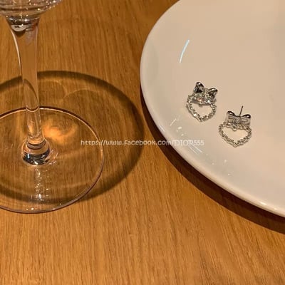 蝴蝶結愛心耳環/耳夾3