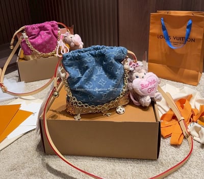 LV 丹寧牛仔水桶包5