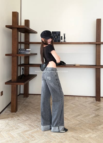 AW釘鑽卷邊牛仔褲7