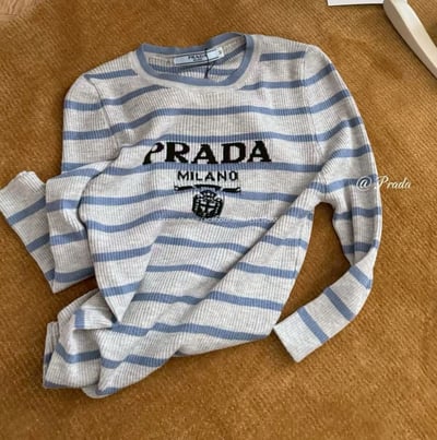 prada冰絲條紋上衣9