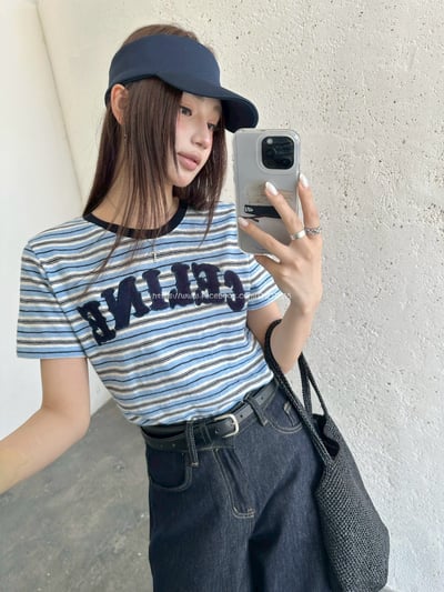 Celine條紋懶人棉T 4