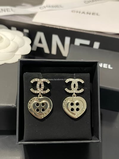 小香滿鑽愛心紐扣耳環3