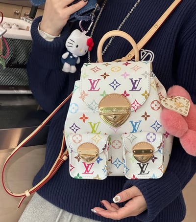 LV白3彩後背包1