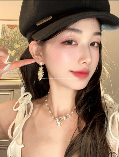 小香麥穗羽毛長款耳環2