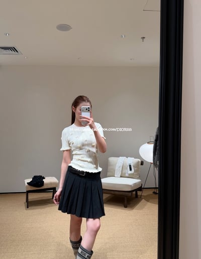 蝴蝶結冰絲針織上衣5