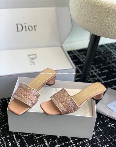 Dior刺繡高跟拖鞋7