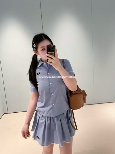 miu miu 藍格紋套裝裙1