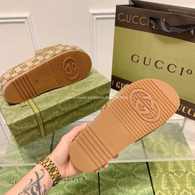 Gucci 刺繡厚底拖鞋7