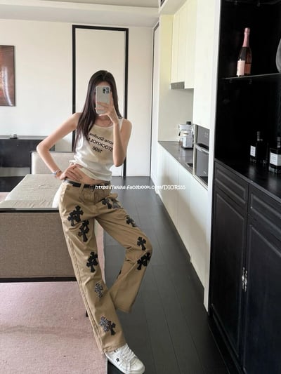 C.H克羅心棋盤格牛仔褲1