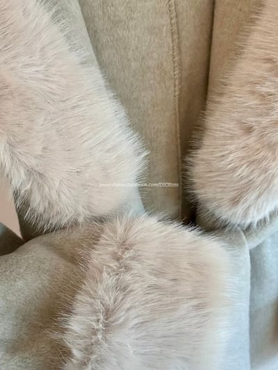 毛領連帽毛呢長板大衣6