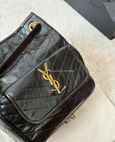 YSL Niki黑金油蠟皮鏈條包8