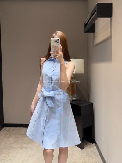 小馬刺繡綁帶連身裙7
