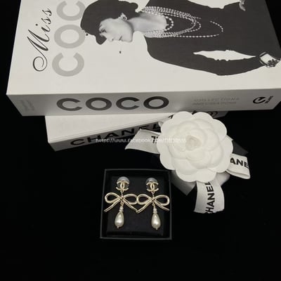 小香大蝴蝶結珍珠耳環5