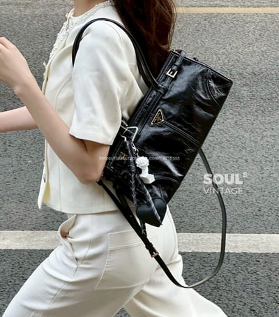 PRADA soft lux油蠟皮hobo3