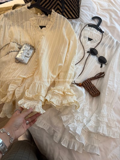 V領荷葉邊襯衫10