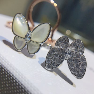 VCA蝴蝶白貝指間戒 1