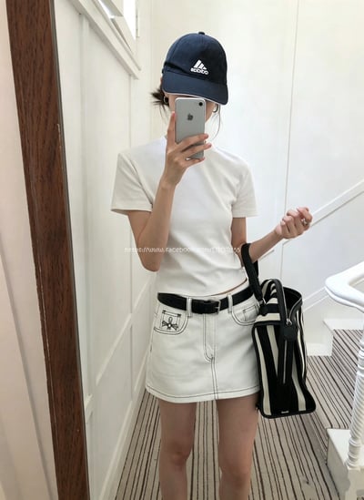 克羅心十字架牛仔褲裙6