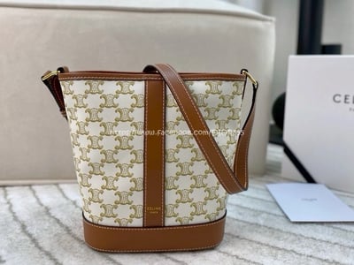  Celine白色水桶包1